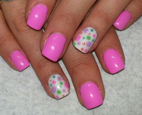 Pink Spring Easter Nail Design