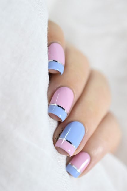 Patel color blocking Easter Inspired Nails