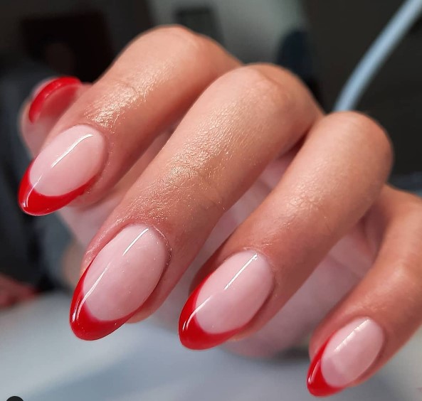 Red French Spring Nails