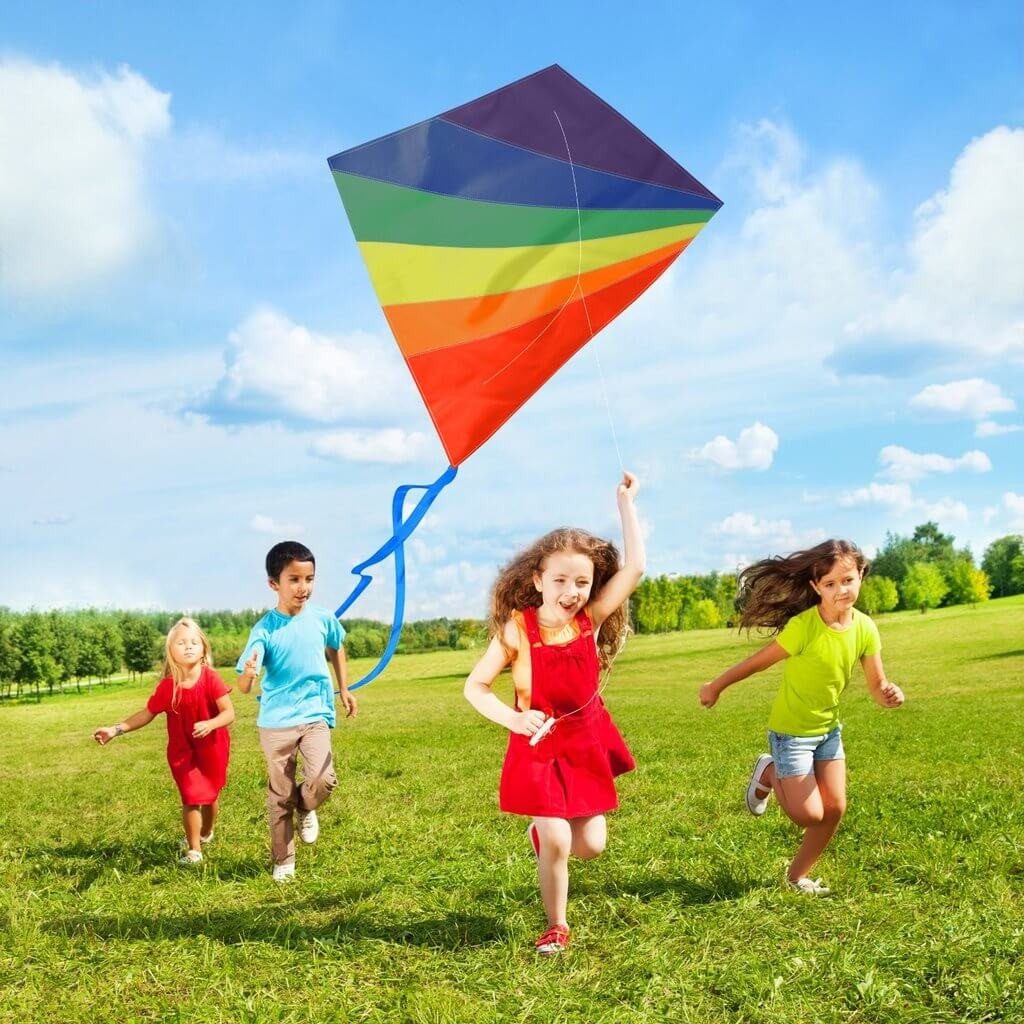 Kids flying kites